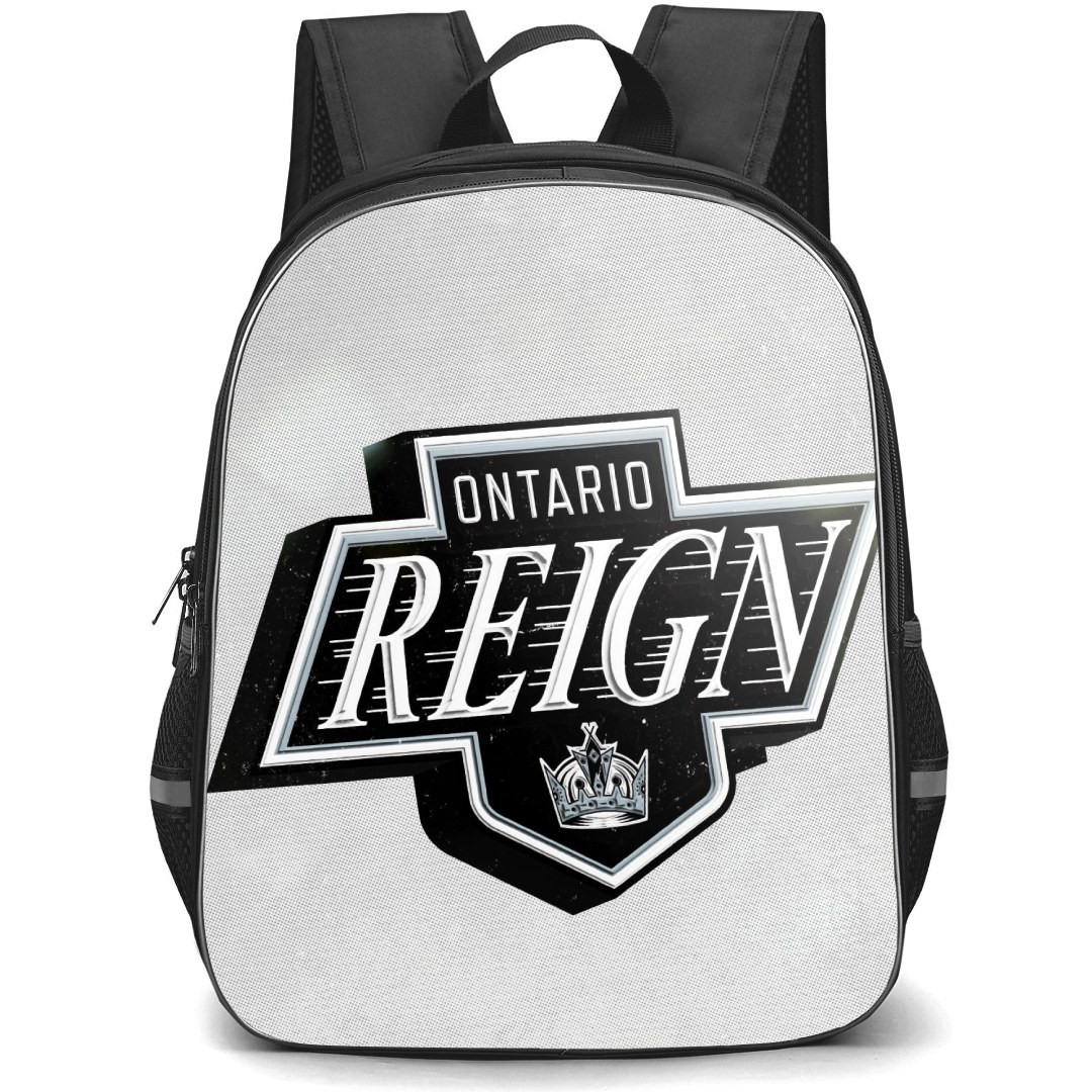 Ontario Reign Backpack School Bag StudentPack - 3d Logo Grunge In Gray Background