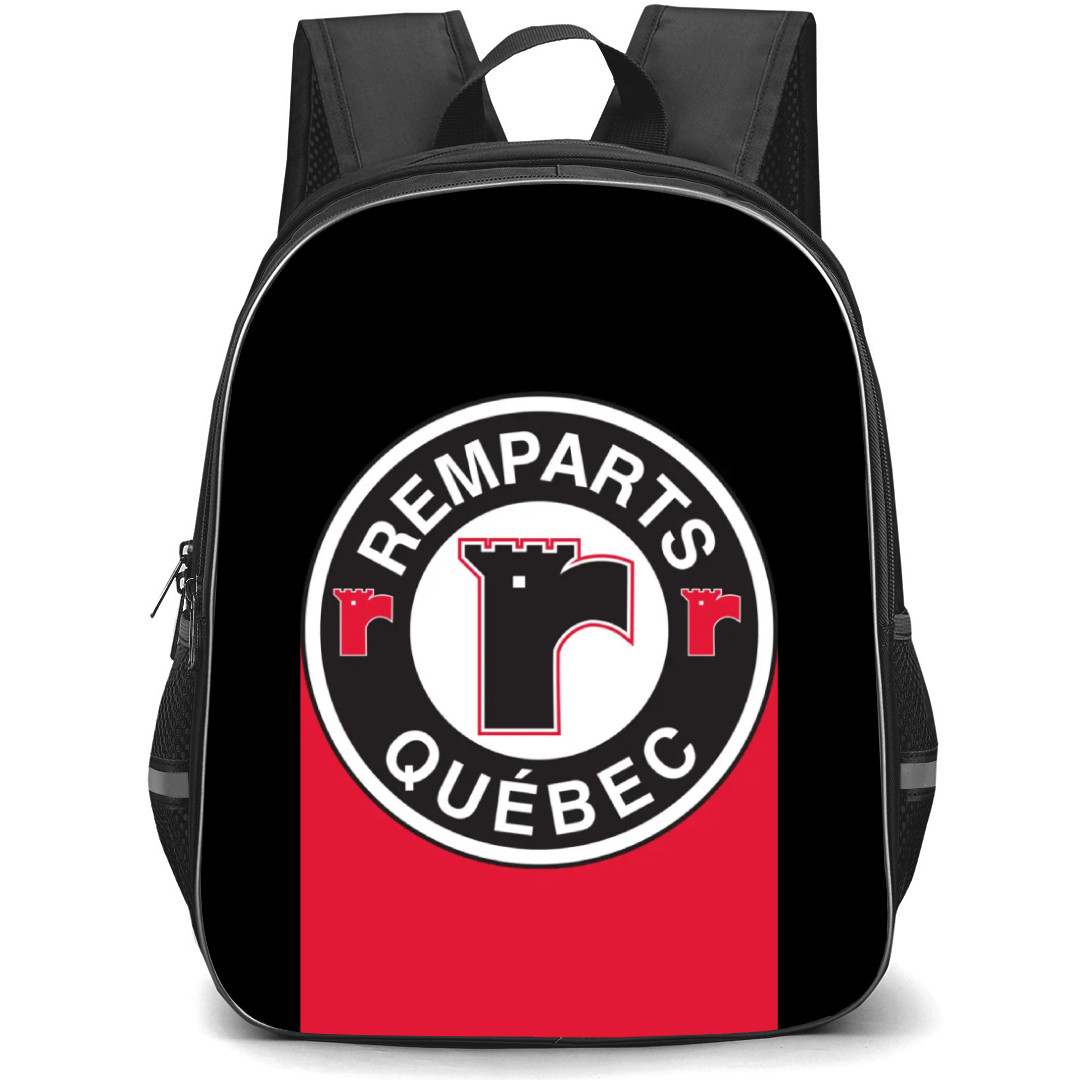 Quebec Remparts Backpack School Bag StudentPack - Logo In Red And Black Background