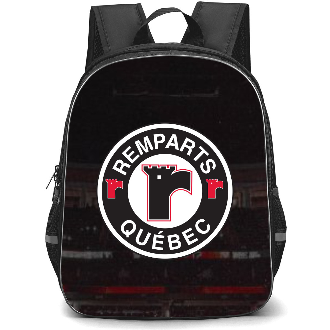 Quebec Remparts Backpack School Bag StudentPack - Logo Stadium Background