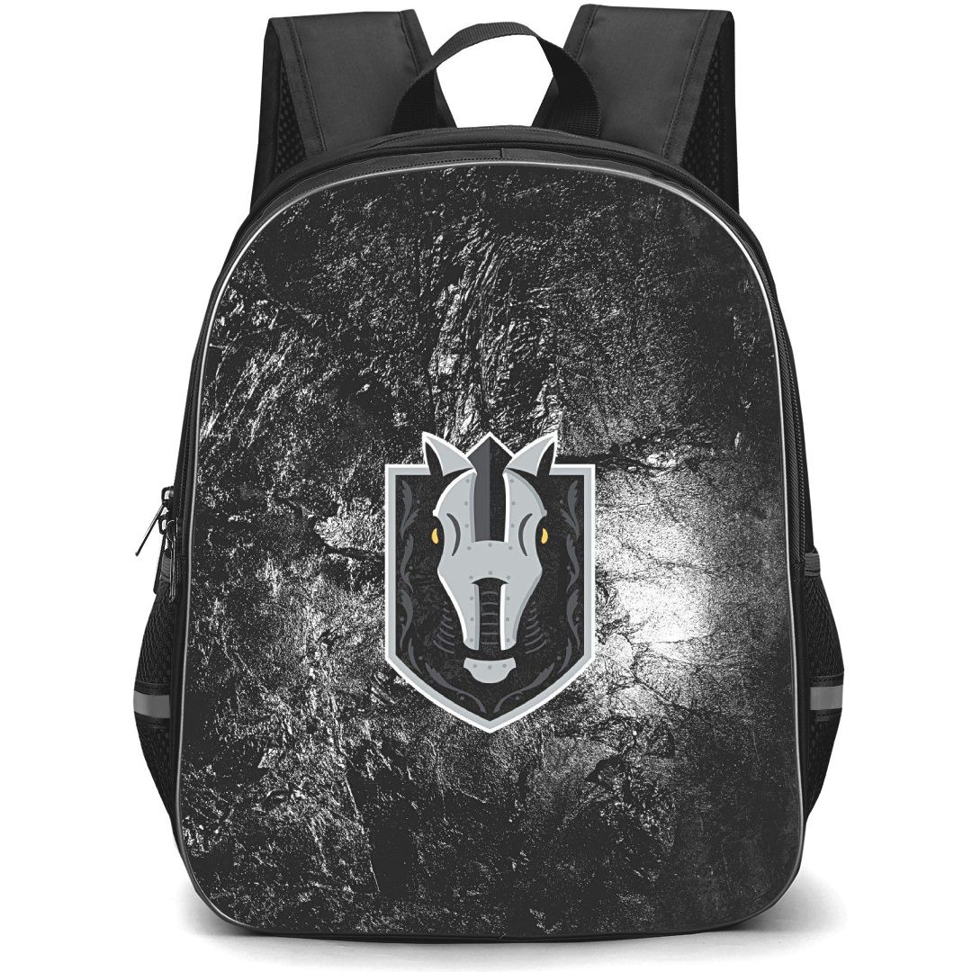 Henderson Silver Knights Backpack School Bag StudentPack - Logo Grunge In Black Background
