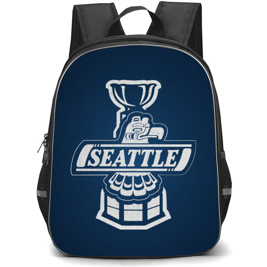 Seattle Thunderbirds Backpack School Bag StudentPack - Logo In Blue Background