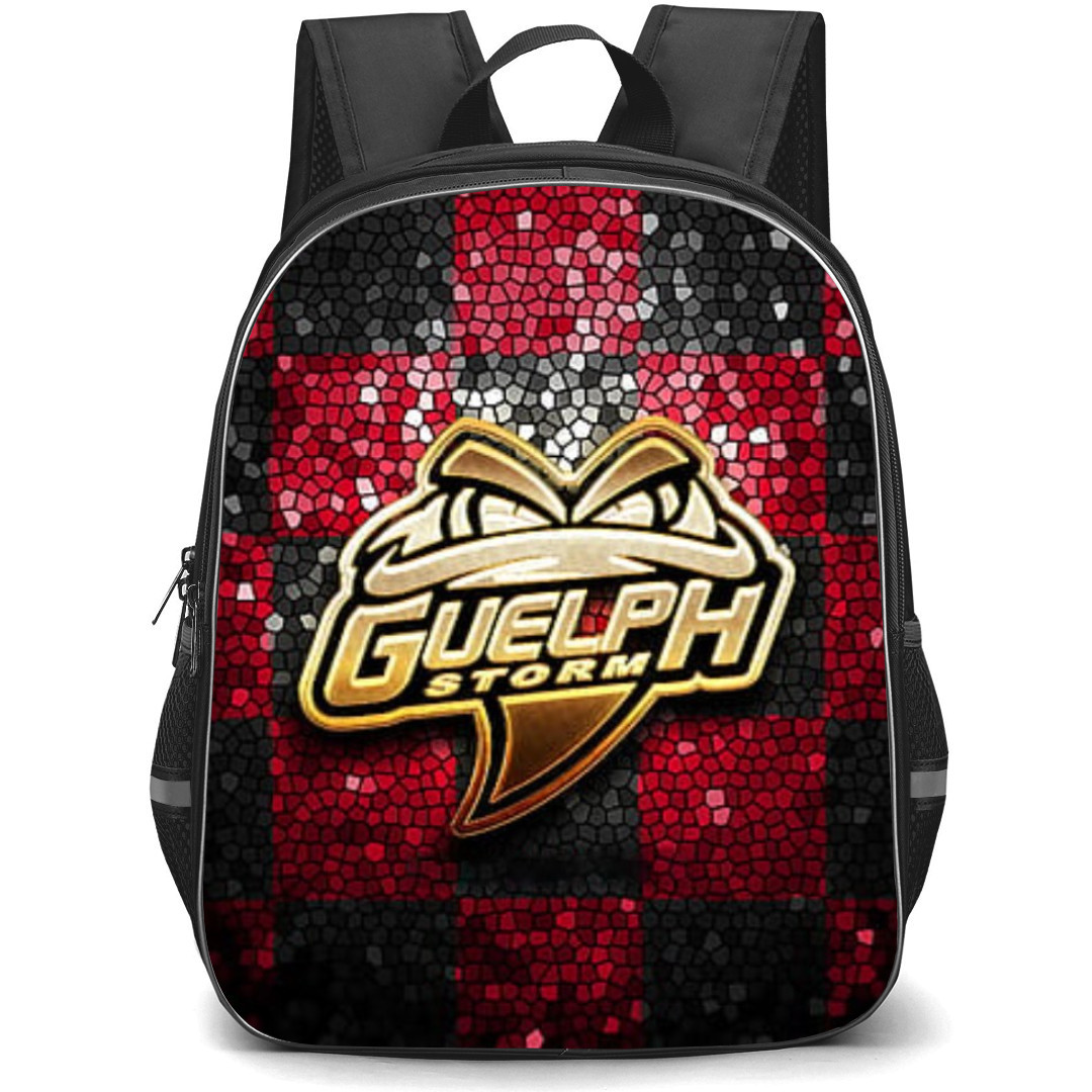 Guelph Storm Backpack School Bag StudentPack - Logo 3d In Red And Black Background