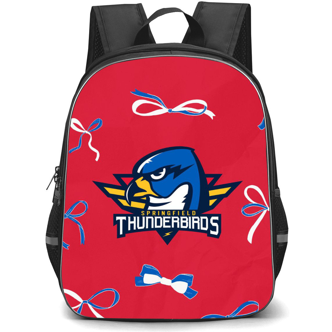 Springfield Thunderbirds Backpack School Bag StudentPack - Logo Ribbon In Pink Background