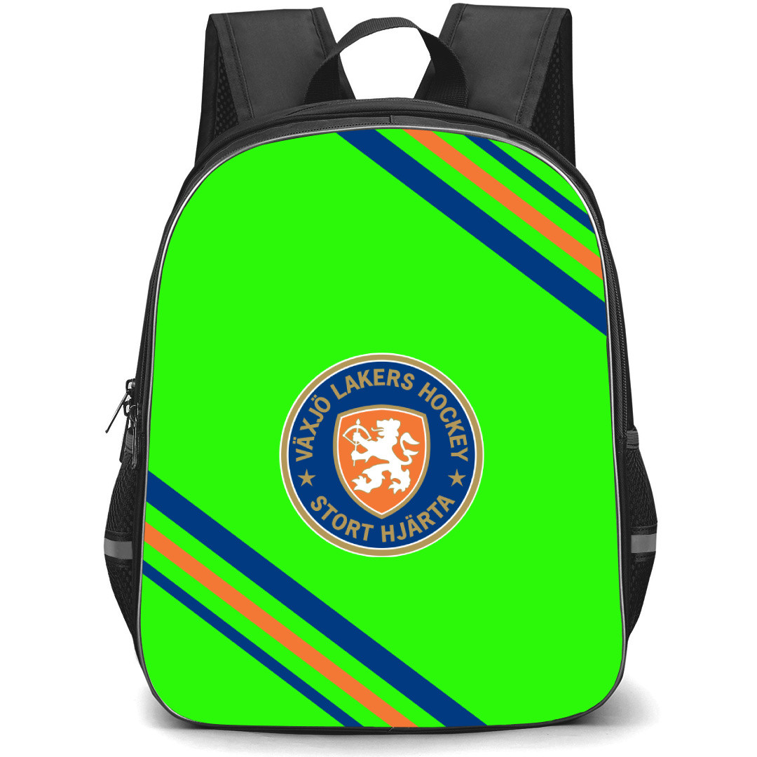 Vaxjo Lakers Hockey Club Backpack School Bag StudentPack - Large Logo With Stripe