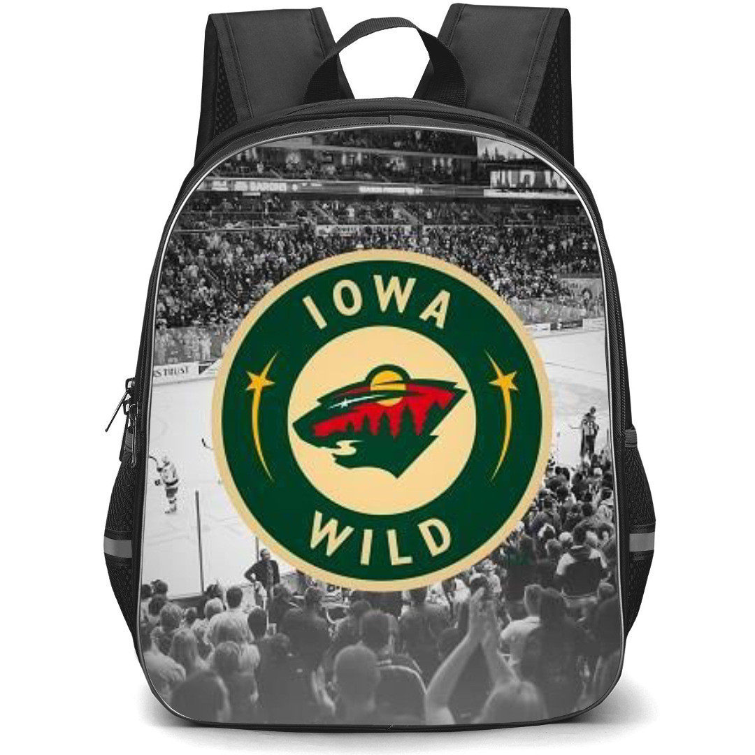 Iowa Wild Backpack School Bag StudentPack - Logo Gray Stadium Background