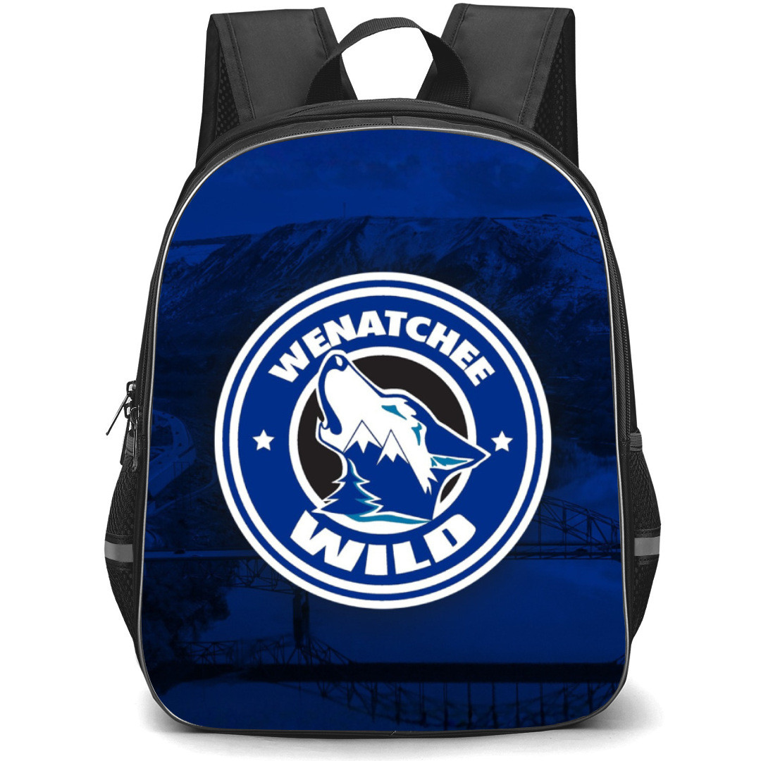 Wenatchee Wild Backpack School Bag StudentPack - Logo Mountain Blue Background