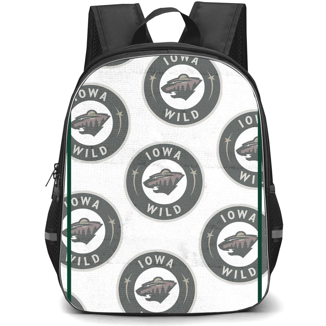 Iowa Wild Backpack School Bag StudentPack - Logo In White Pattern