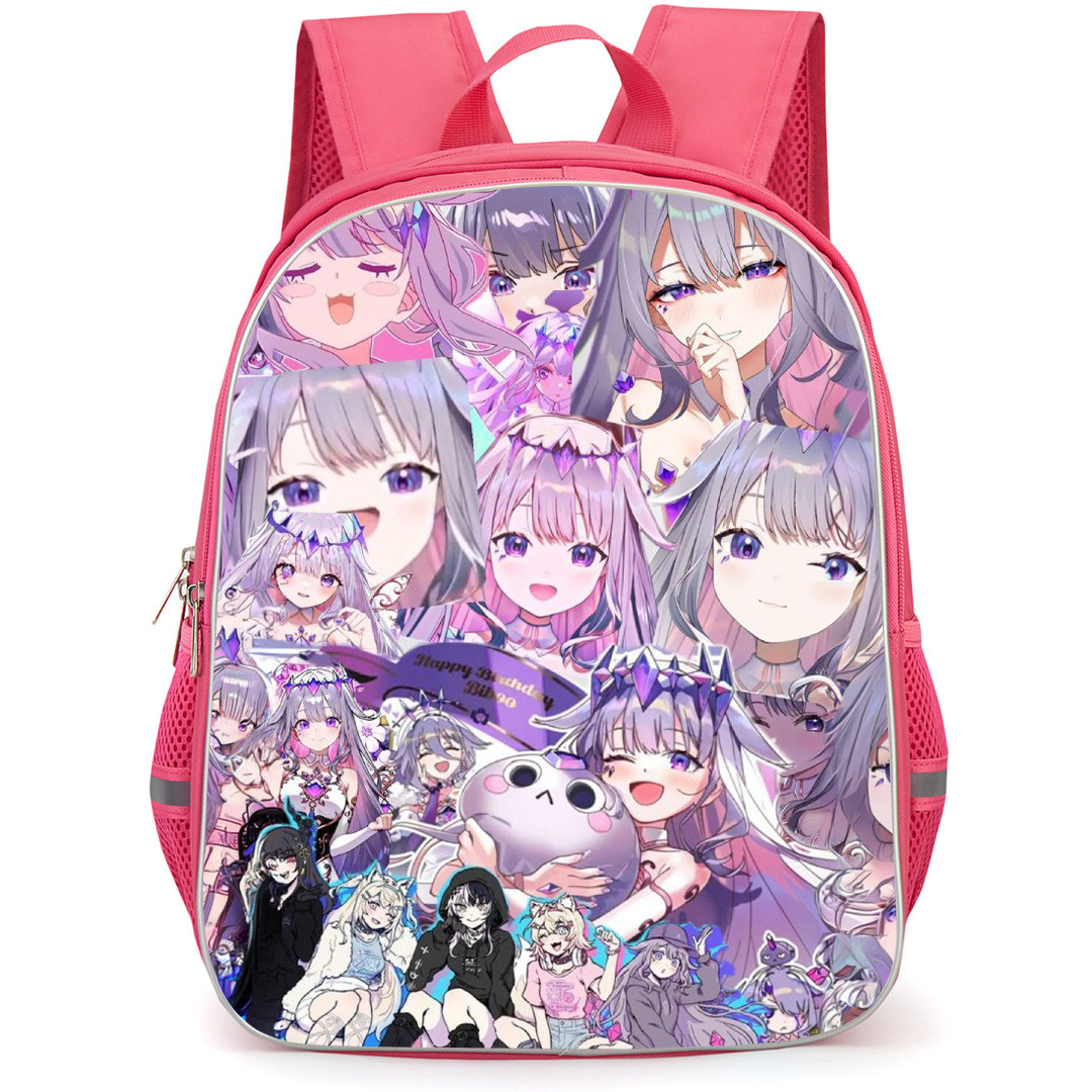 Hololive Koseki Bijou Backpack School Bag StudentPack - Koseki Bijou Different Moods Portrait Collage