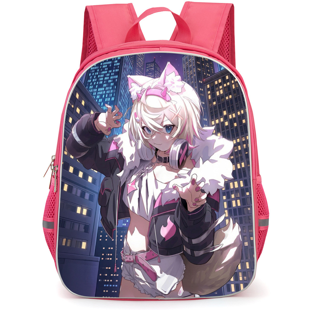 Hololive Mococo Abyssguard Backpack School Bag StudentPack - Mococo Abyssguard Night City Portrait Poster