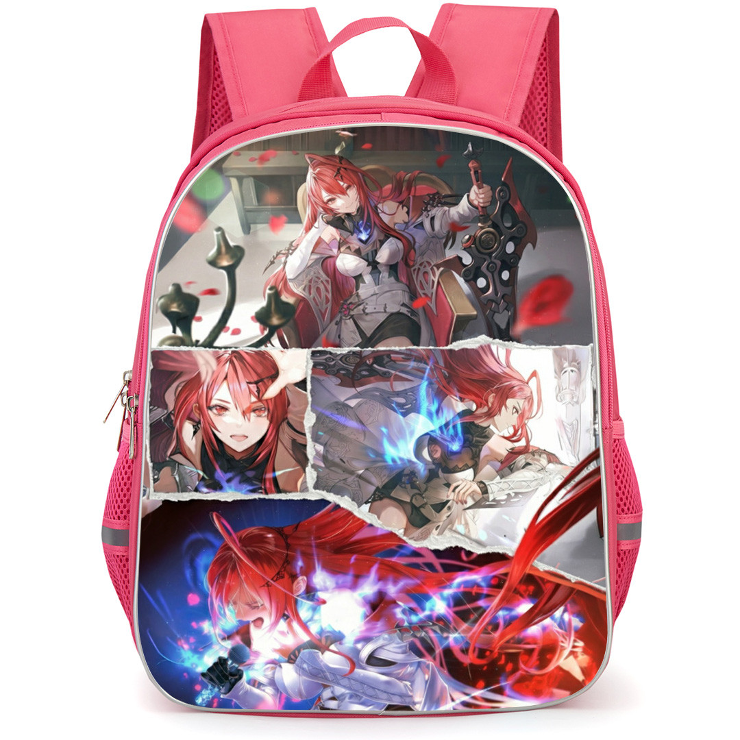 Hololive Elizabeth Rose Bloodflame Backpack School Bag StudentPack - Elizabeth Rose Bloodflame Fierce Fighting Collage Portrait Poster