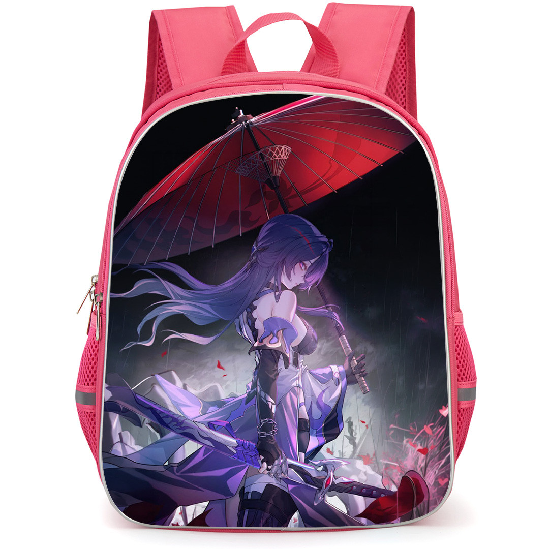 Honkai Star Rail Acheron Backpack School Bag StudentPack - Acheron Hold Umbrella Side Eye Portrait