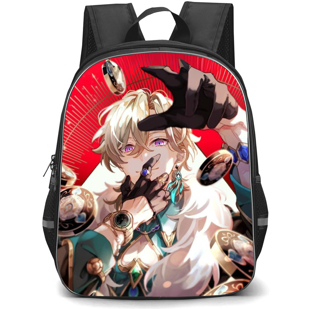 Honkai Star Rail Aventurine Backpack School Bag StudentPack - Aventurine Smile Hand In Mouth Portrait