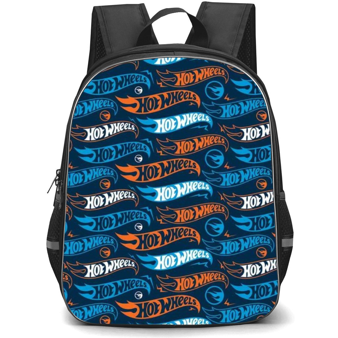 Hot Wheels Let?s Race Backpack Student Pack - Blue Orange Pattern Art