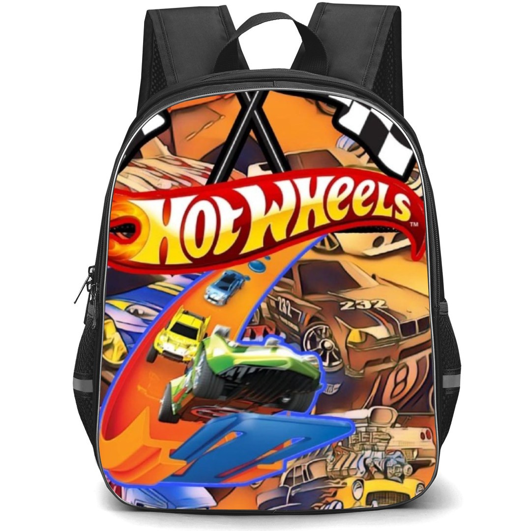 Hot Wheels Let?s Race Backpack Student Pack - Race Flags Cartoon Cars Background