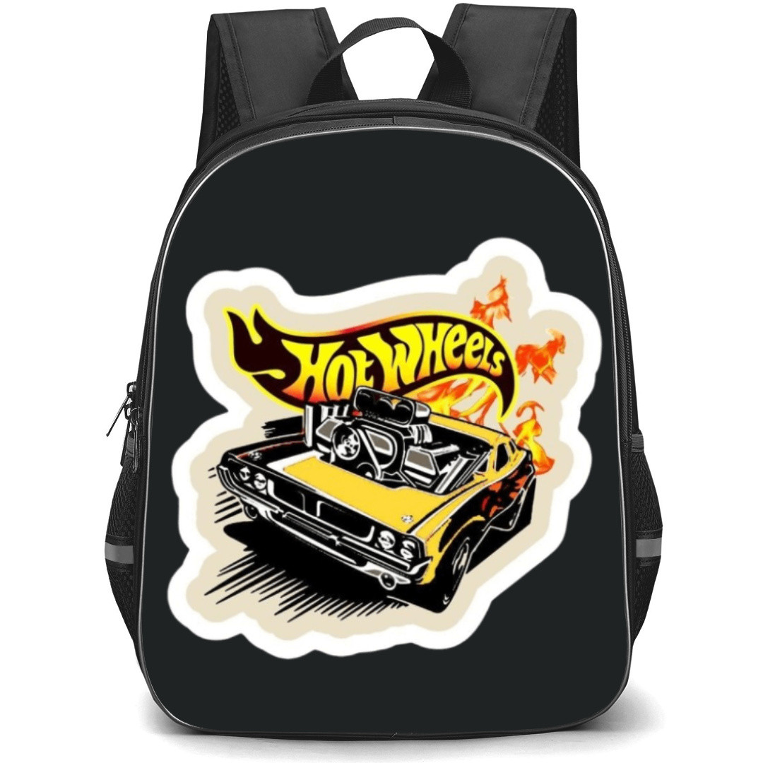 Hot Wheels Let?s Race Backpack Student Pack - Yellow Race Car Cartoon Sticker