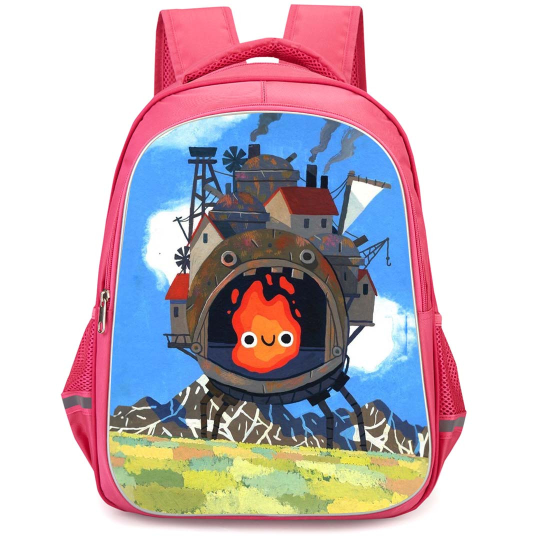 Howl's Moving Castle Calcifer Backpack StudentPack - Calcifer Inside The Moving Castle Poster