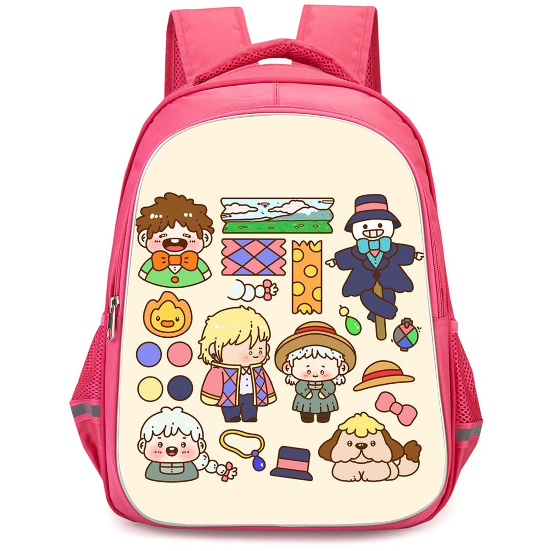Howl's Moving Castle Backpack StudentPack - Howl's Moving Castle Cute Fun Icon On Beige Background