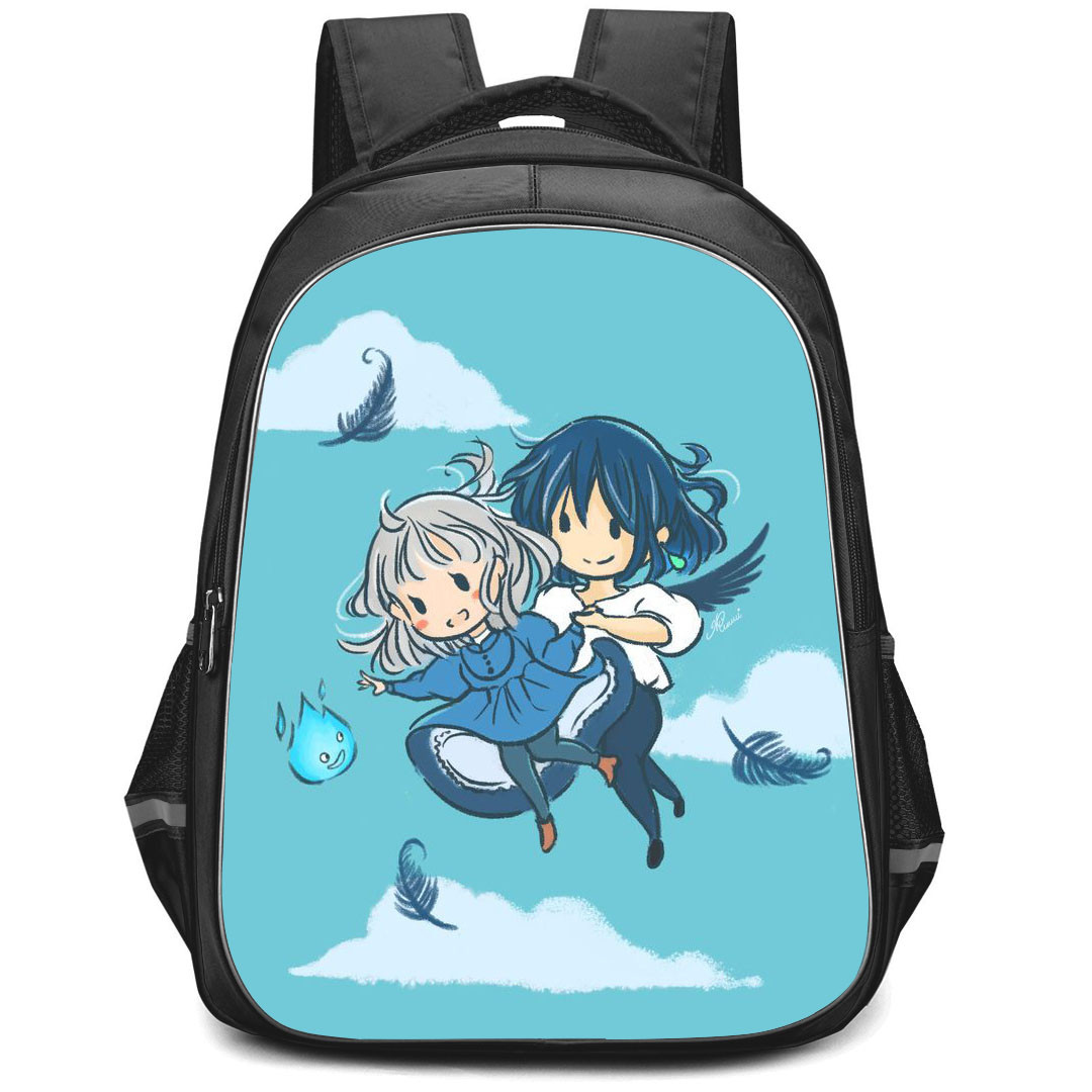 Howl's Moving Castle Backpack StudentPack - Howl's Moving Castle Sophie And Howl Flying In The Blue Sky Poster