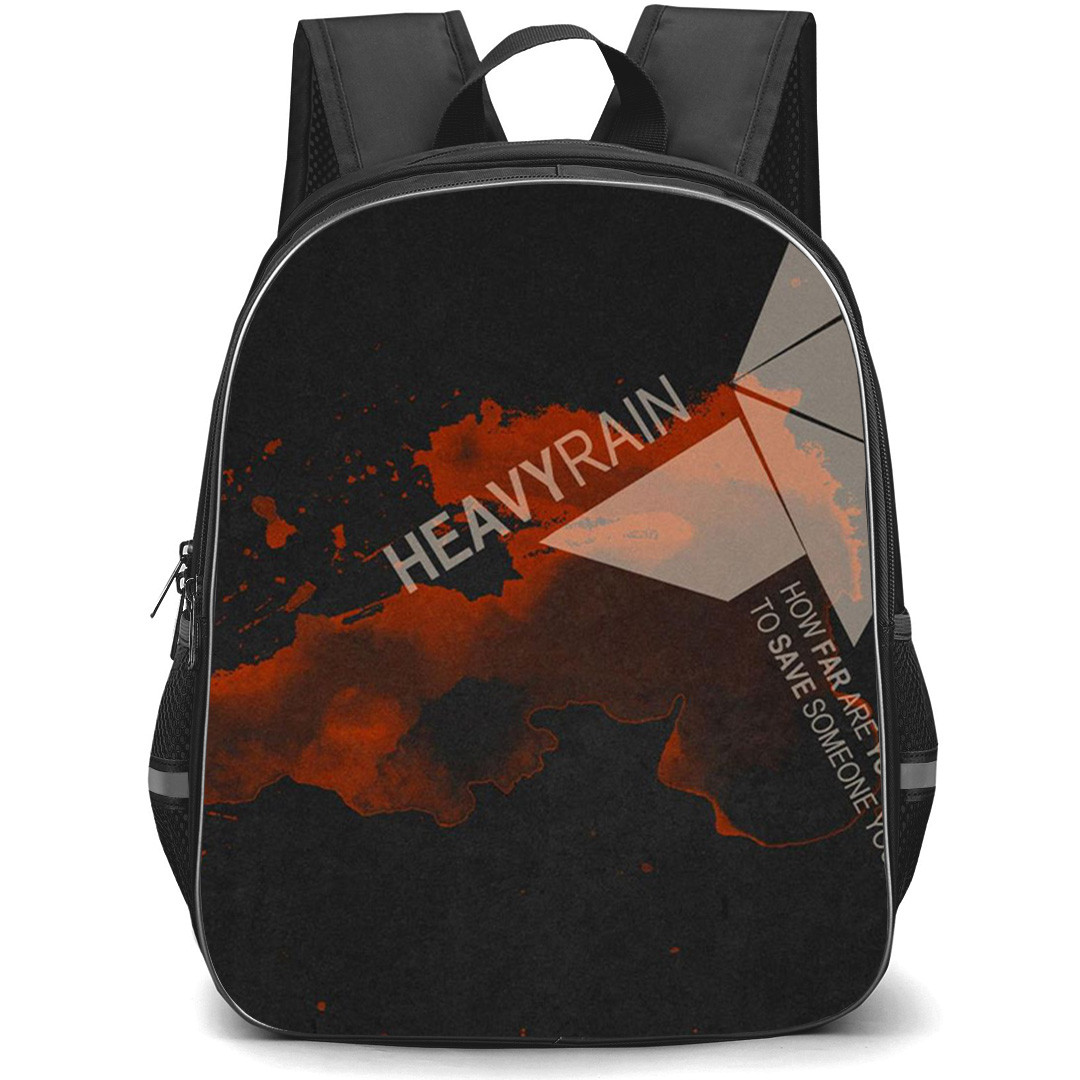 Heavy Rain Backpack School Bag StudentPack - Heavy Rain Logo On Black Background