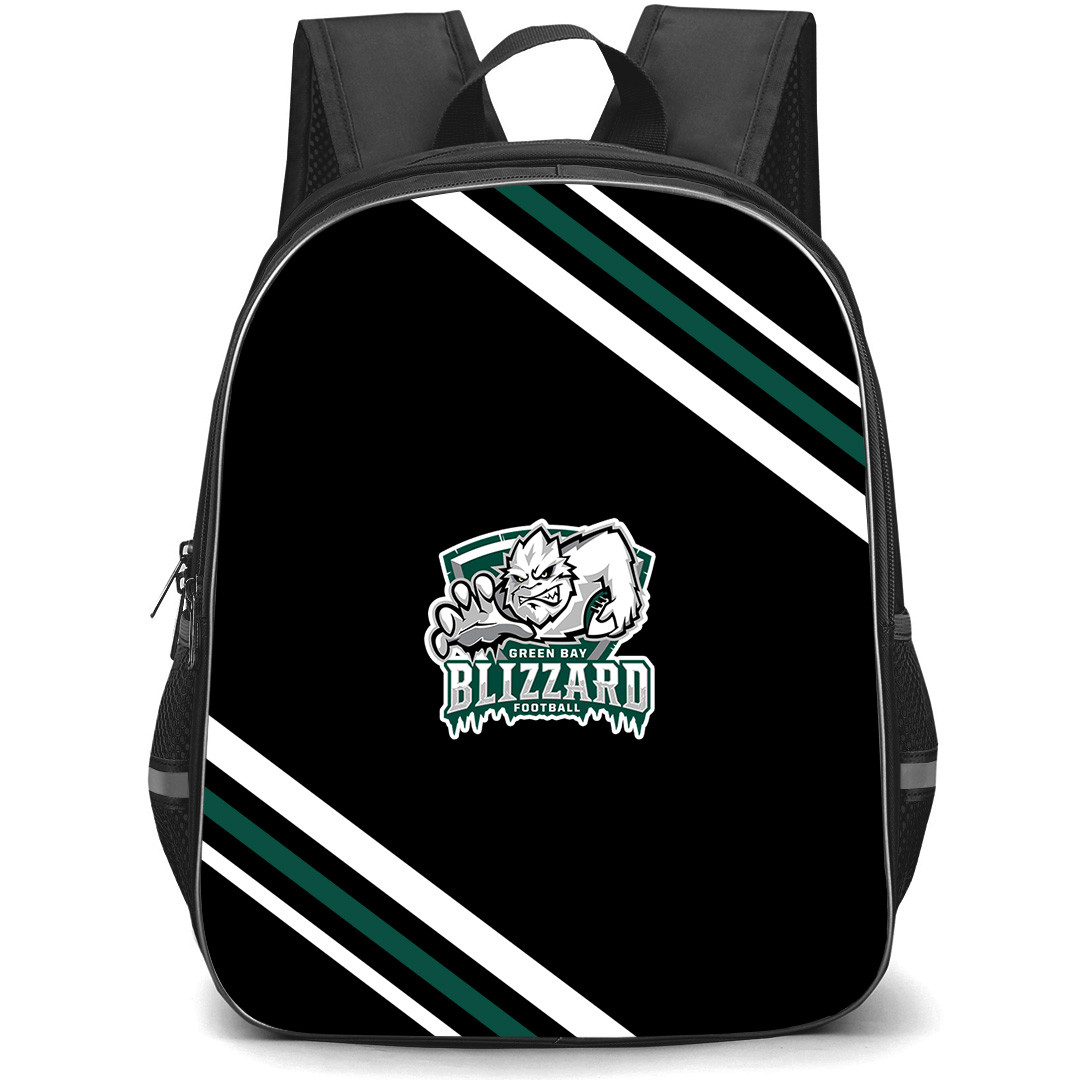 Green Bay Blizzard Backpack School Bag StudentPack - Green Bay Blizzard Large Logo With Stripe