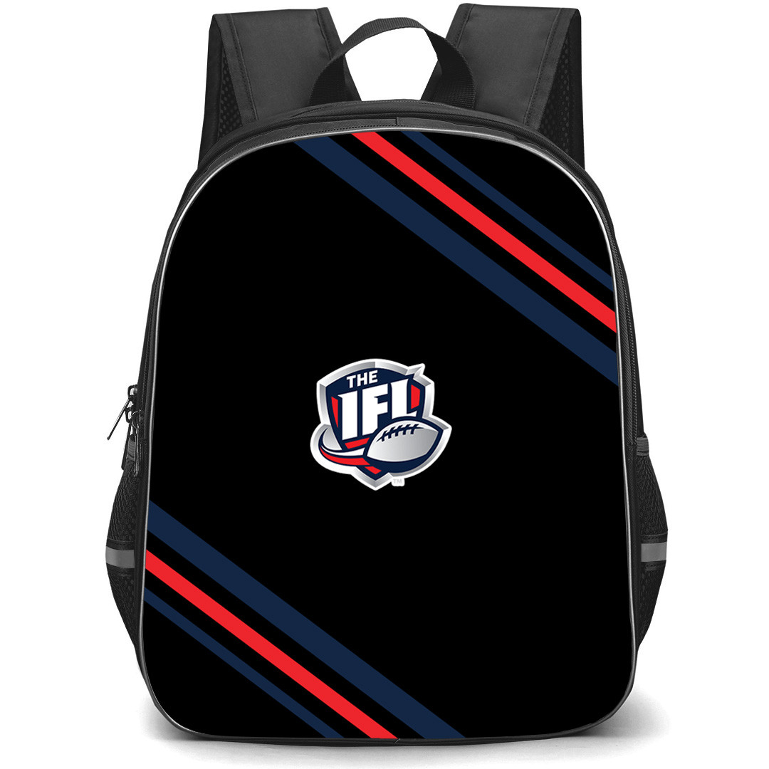 Indoor Football League Logo Backpack School Bag StudentPack - Indoor Football League Large Logo With Stripe