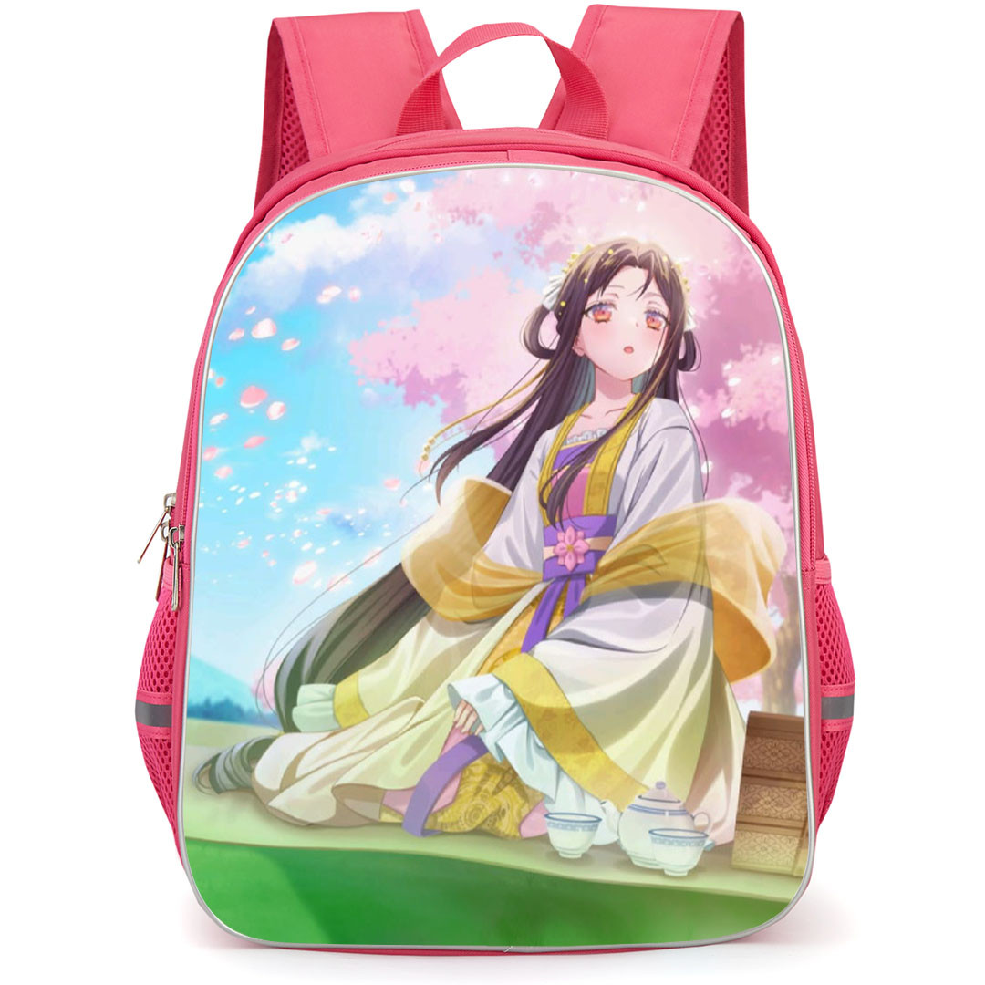 Though I Am An Inept Villainess Kou Reirin Backpack School Bag StudentPack - Kou Reirin Sitting Sakura Poster