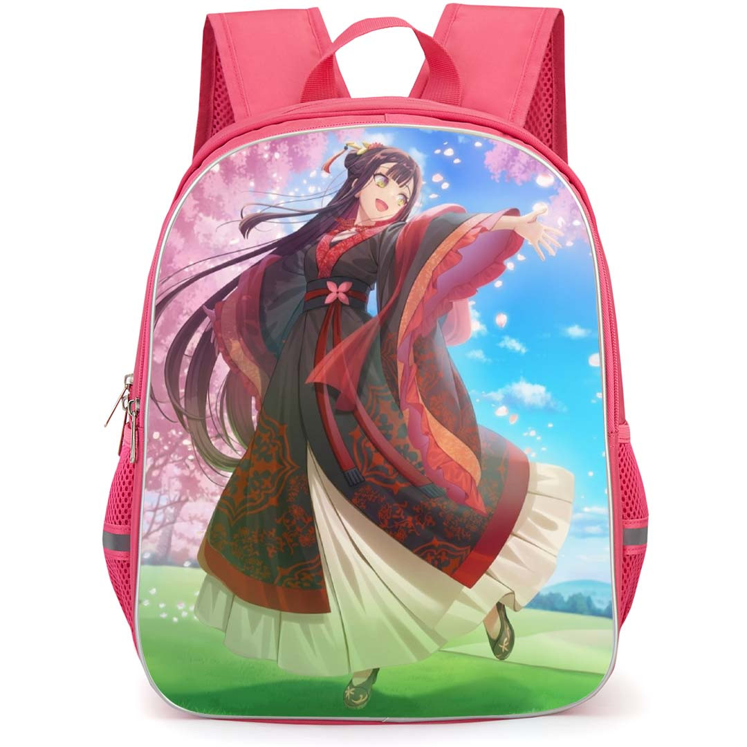 Though I Am An Inept Villainess Shu Keigetsu Backpack School Bag StudentPack - Shu Keigetsu Running In Sakura Happy Portrait