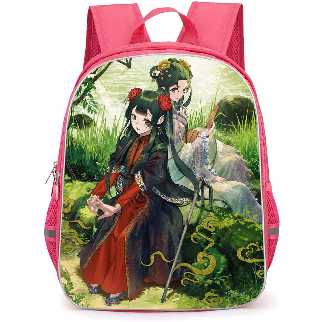 Though I Am An Inept Villainess Backpack School Bag StudentPack - Shu Keigetsu And Kou Reirin Sitting By The Lake Poster