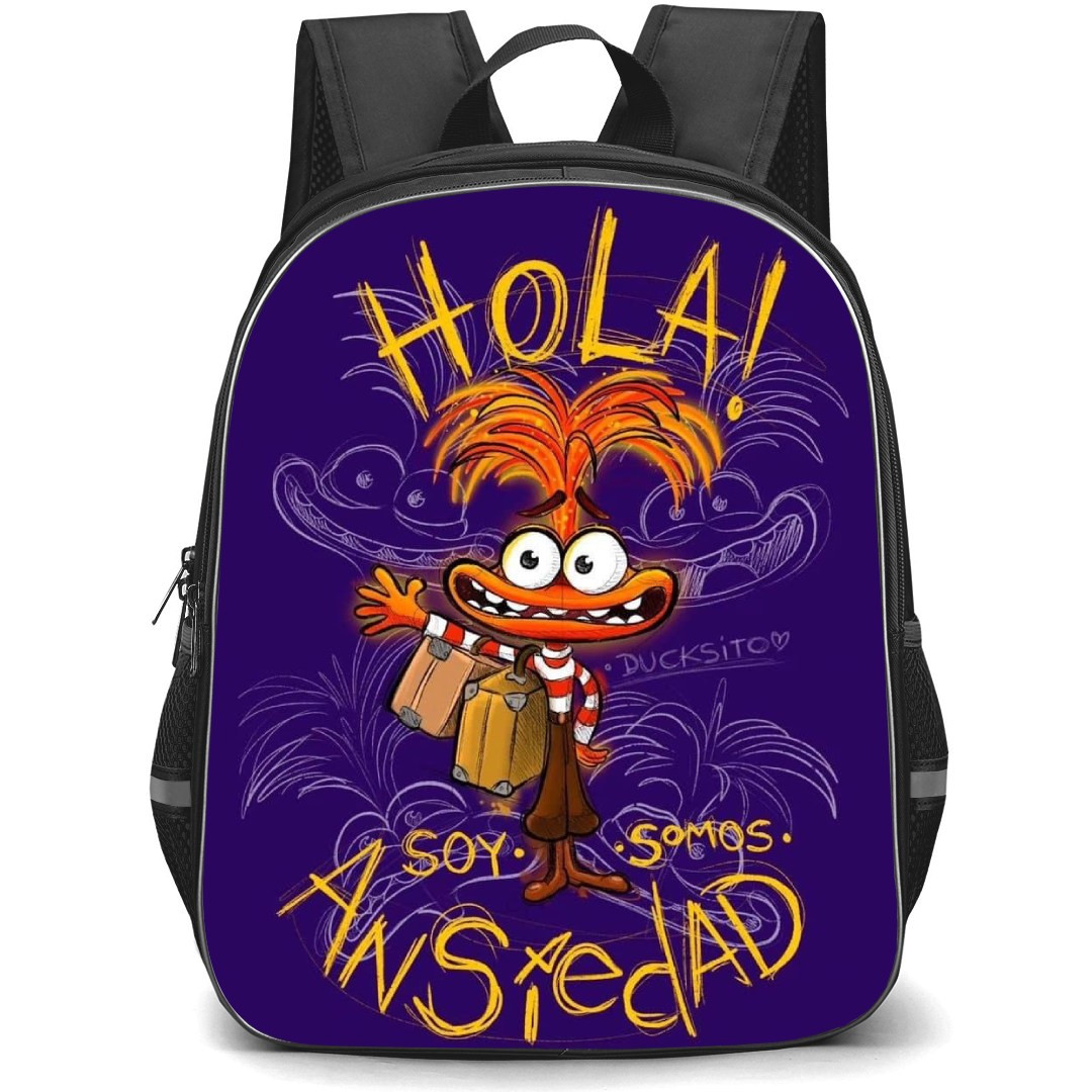 Inside Out 2 Anxiety Backpack StudentPack - Anxiety Scribble Art Purple Background