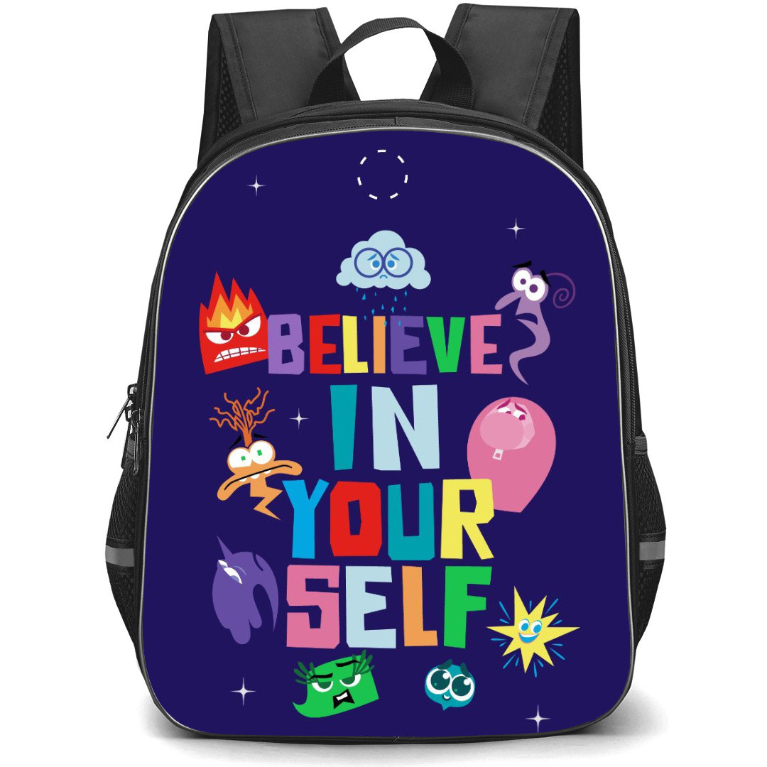 Inside Out 2 Backpack StudentPack - Quote Believe In Your Self Cartoon Art