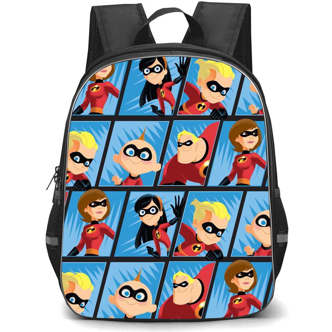 The Incredibles Backpack StudentPack - The Incredibles Characters Comic Scene Art Poster