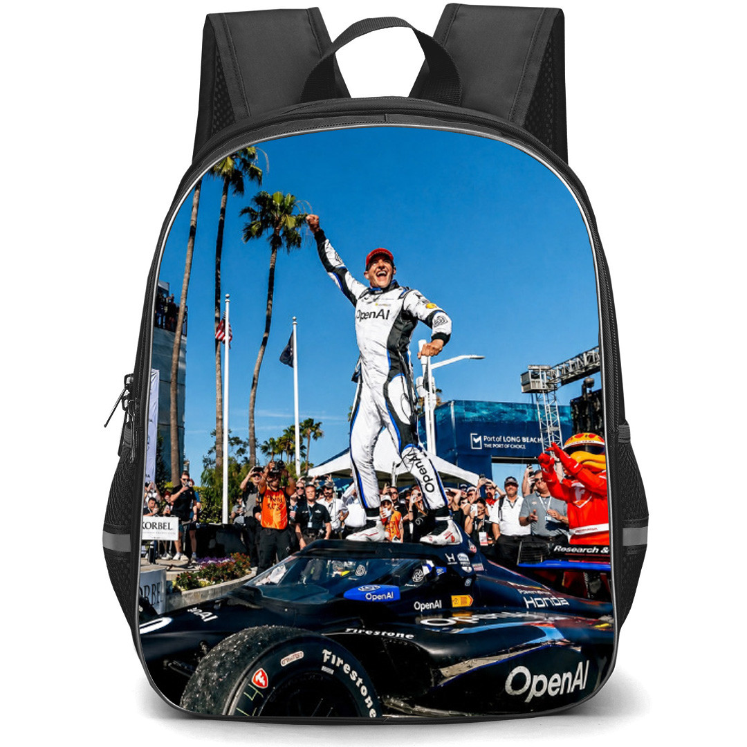 IndyCar Series Alex Palou Backpack School Bag StudentPack - Alex Palou Celebrating Smiling Portrait