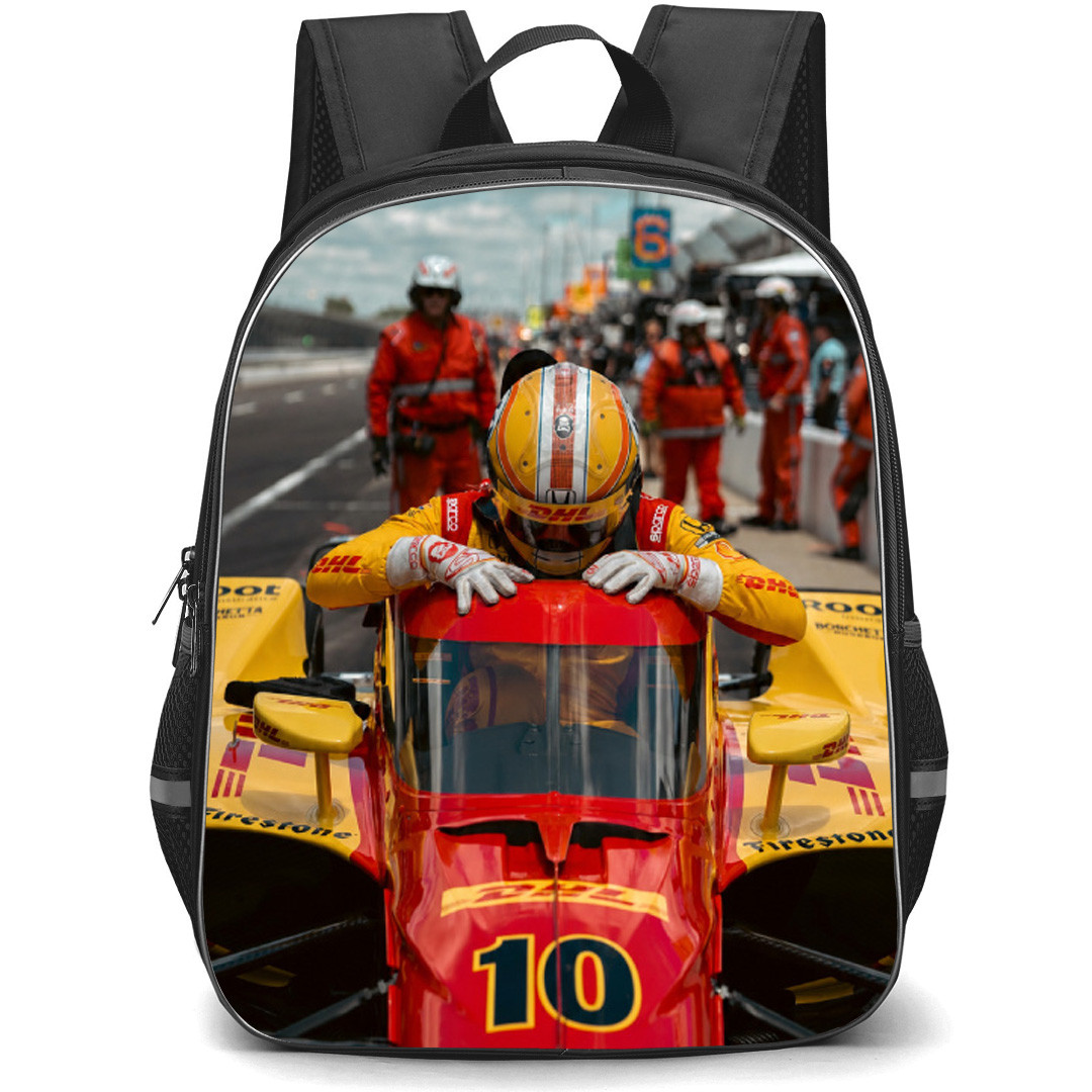 IndyCar Series Alex Palou Backpack School Bag StudentPack - Alex Palou Riding Race Car Portrait