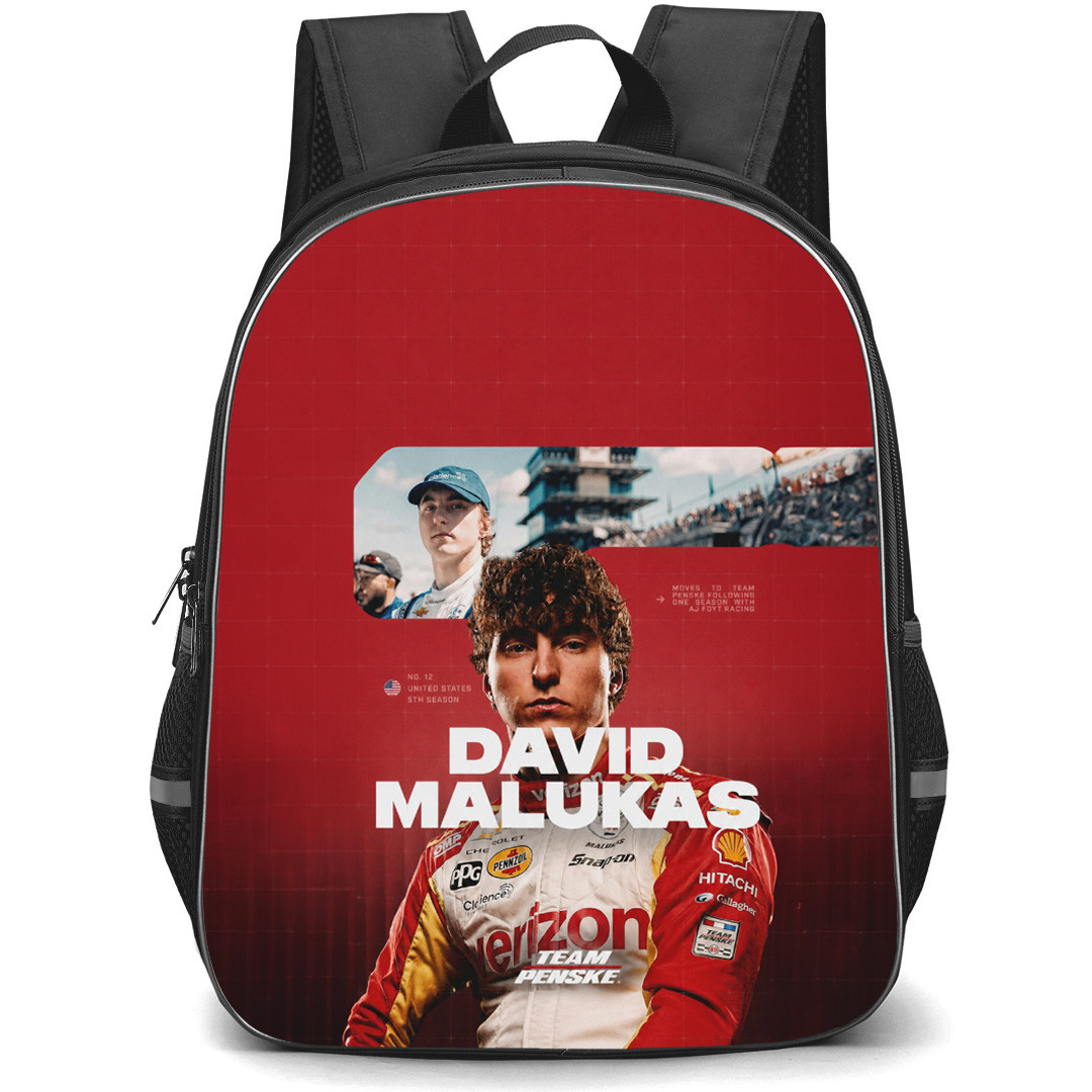 IndyCar Series David Malukas Backpack School Bag StudentPack - David Malukas Team Portrait Poster