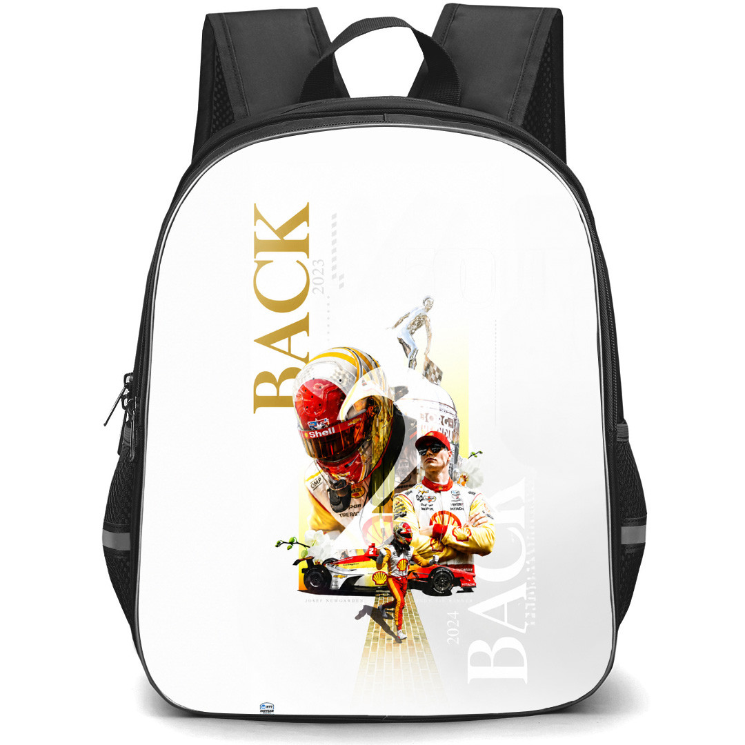 IndyCar Series Josef Newgarden Backpack School Bag StudentPack - Josef Newgarden Back Portrait Collage Poster