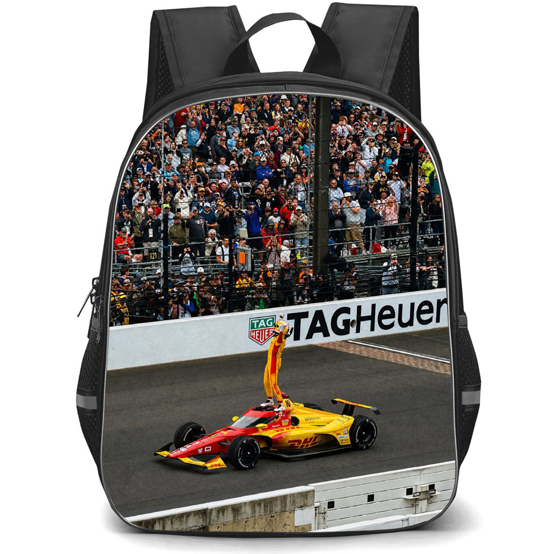 IndyCar Series Josef Newgarden Backpack School Bag StudentPack - Josef Newgarden Celebrating Car Crowd Poster