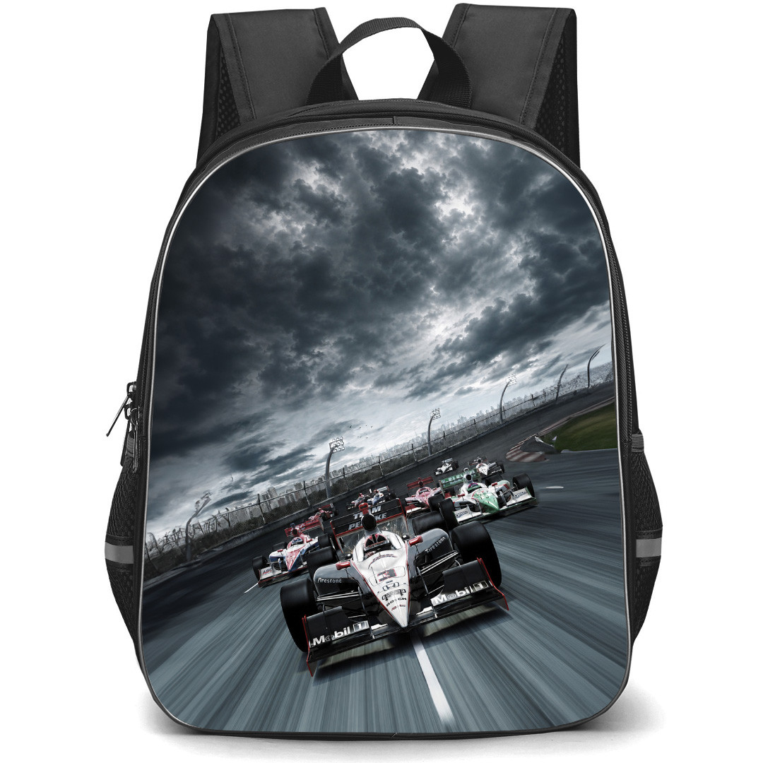 IndyCar Series Backpack School Bag StudentPack - Race Cars On Sky Background