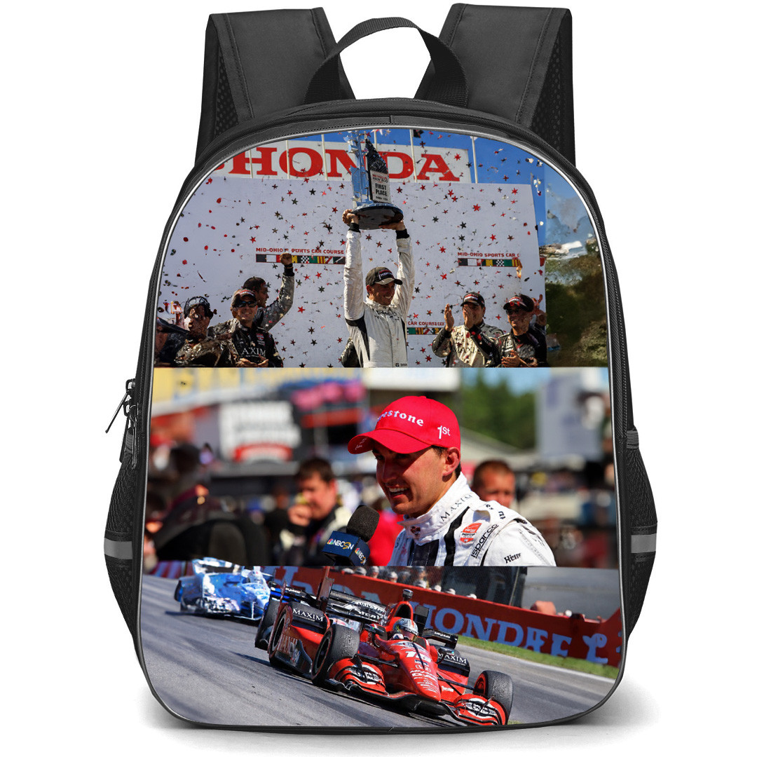 IndyCar Series Graham Rahal Backpack School Bag StudentPack - Graham Rahal Race Podium Portrait Collage