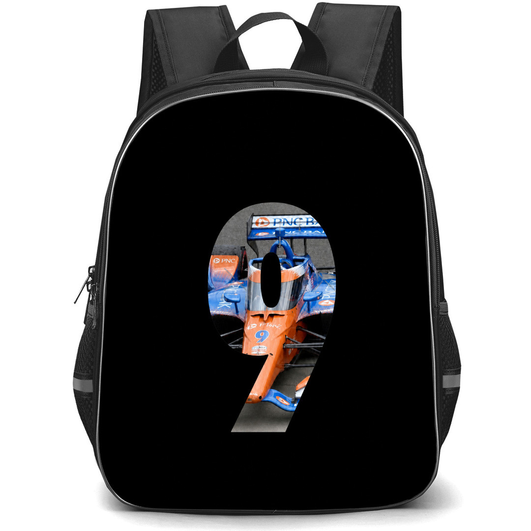IndyCar Series Scott Dixon Backpack School Bag StudentPack - Scott Dixon 9 Overlay On Black Background