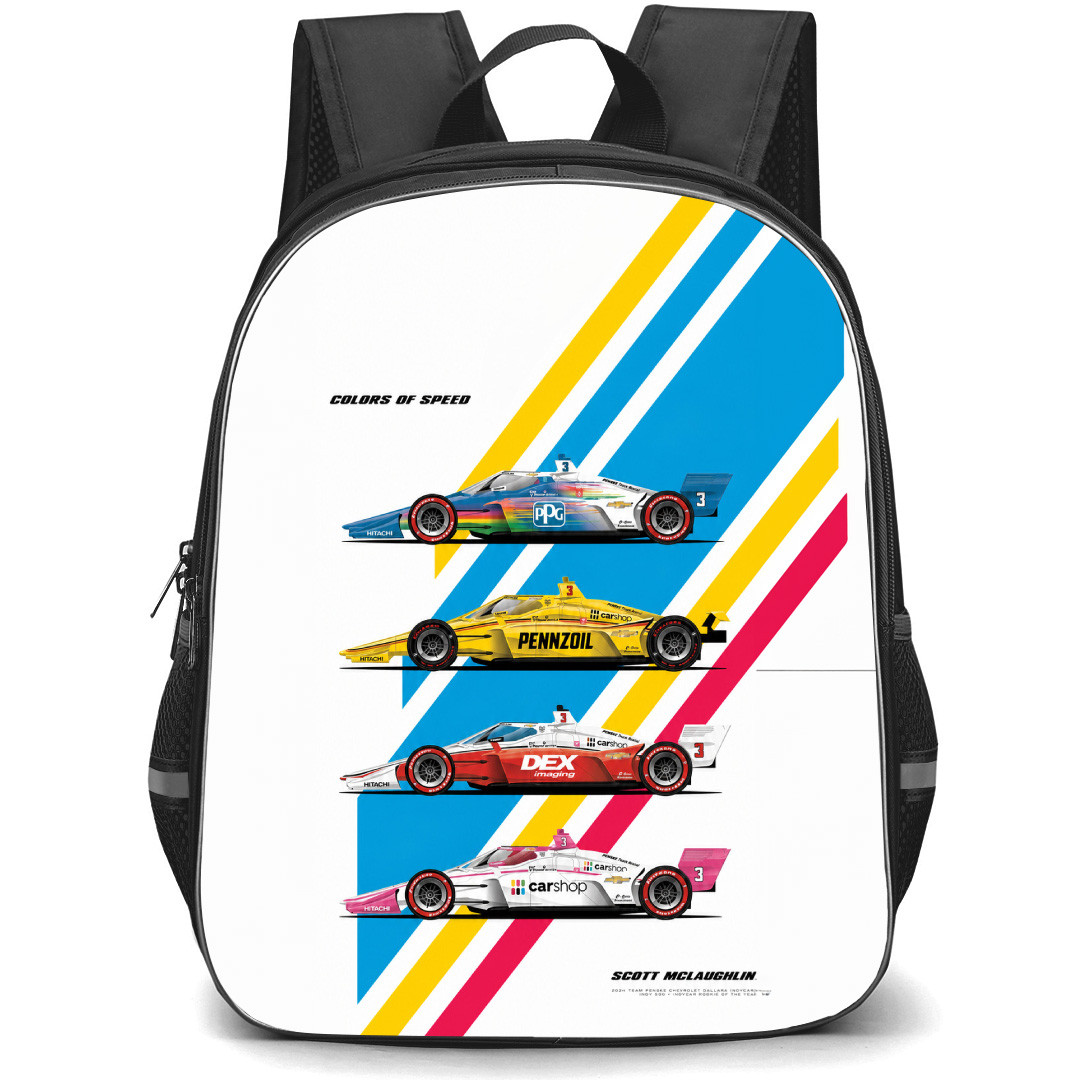 IndyCar Series Scott McLaughlin Backpack School Bag StudentPack - Scott McLaughlin Colors Of Speed Poster