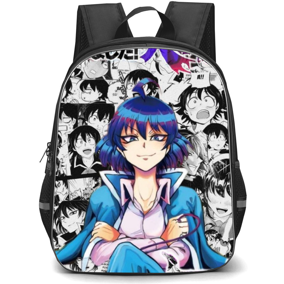 Welcome to Demon School Iruma Kun Iruma Suzuki Backpack StudentPack - Iruma Suzuki Black and White Collage Background