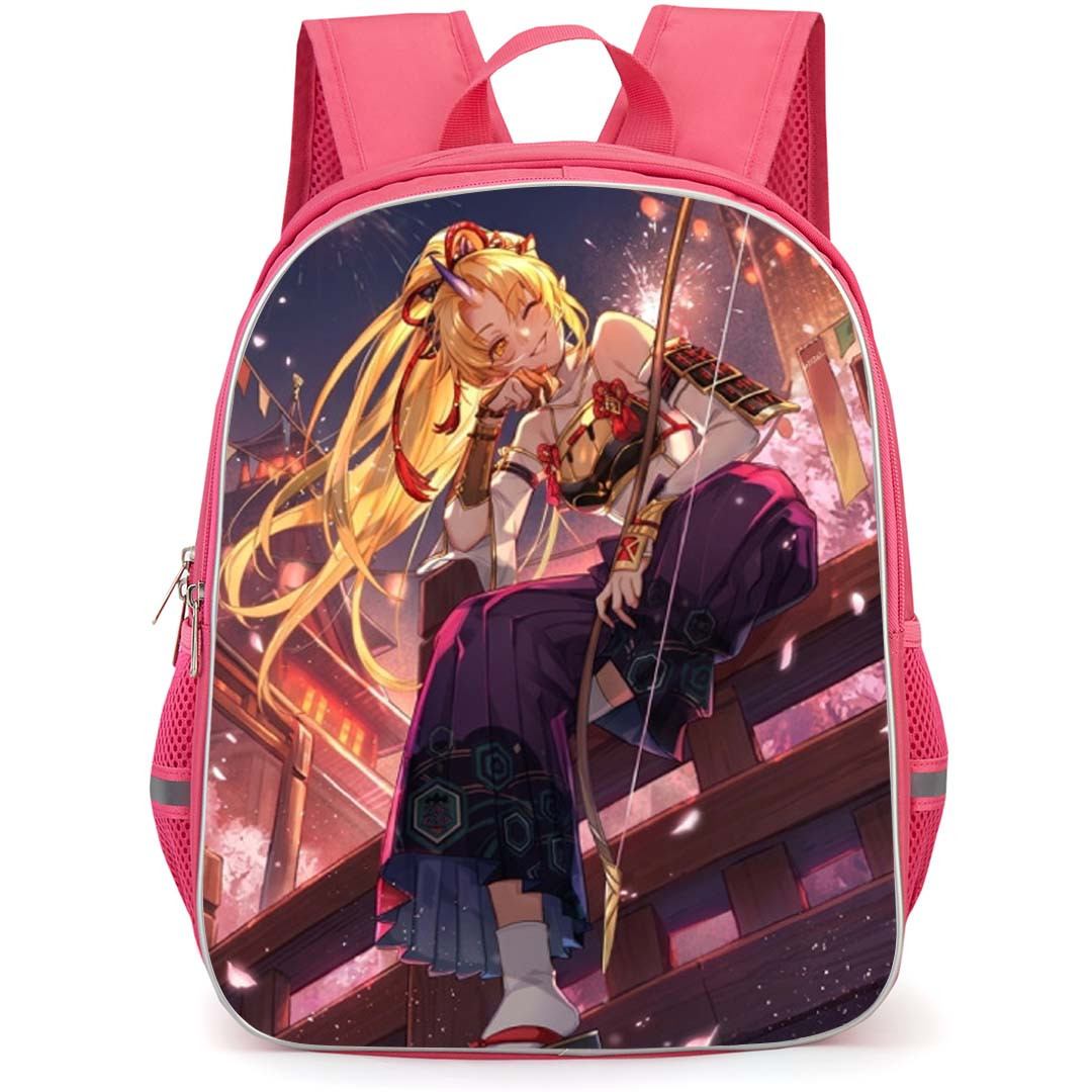 Isekai Slow Life Iori Backpack School Bag StudentPack - Iori Smiling Fireworks Portrait