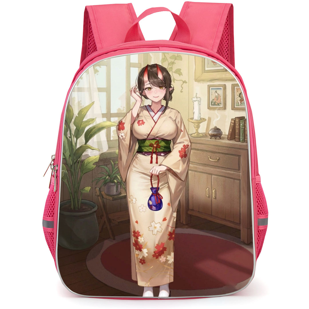Isekai Slow Life Ookami Backpack School Bag StudentPack - Ookami Kimono Smiling Portrait