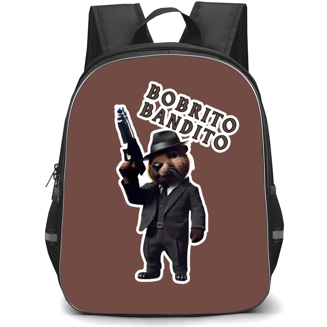 Italian Brainrot Bobrito Bandito Backpack StudentPack - Bobrito Bandito Holding Gun Sticker