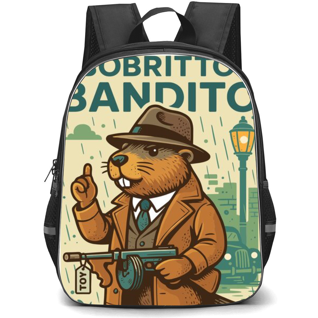Italian Brainrot Bobrito Bandito Backpack StudentPack - Bobrito Bandito Retro Digital Art Sticker