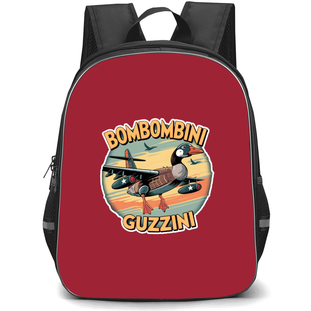 Italian Brainrot Bombombini Gusini Backpack StudentPack - Bombombini Gusini Flying Retro Illustration Sticker