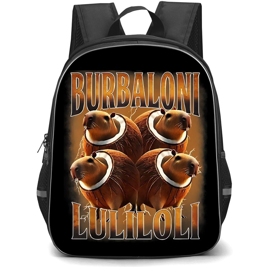 Italian Brainrot Burbaloni Lulilolli Backpack StudentPack - Burbaloni Lulilolli Rot Capybara Meme Poster Sticker