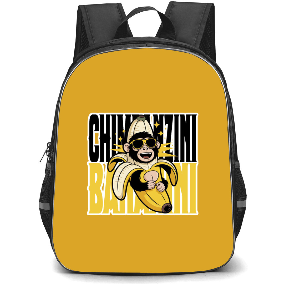 Italian Brainrot Chimpanzini Bananini Backpack StudentPack - Chimpanzini Bananini Cartoon Art On Word Art Background Sticker