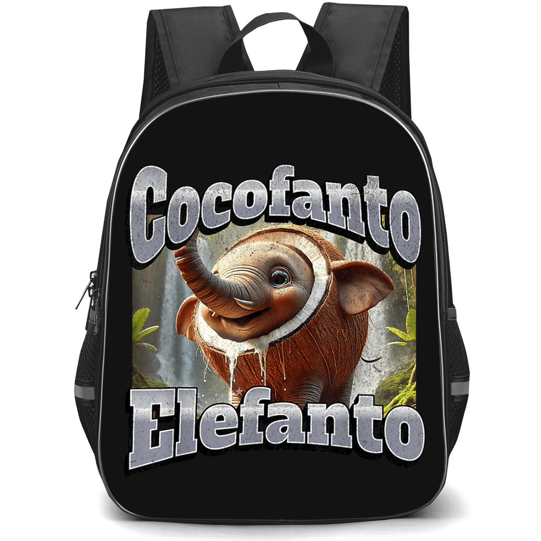 Italian Brainrot Cocofanto Elefanto Backpack StudentPack - Cocofanto Elefanto Sticker On Black Background