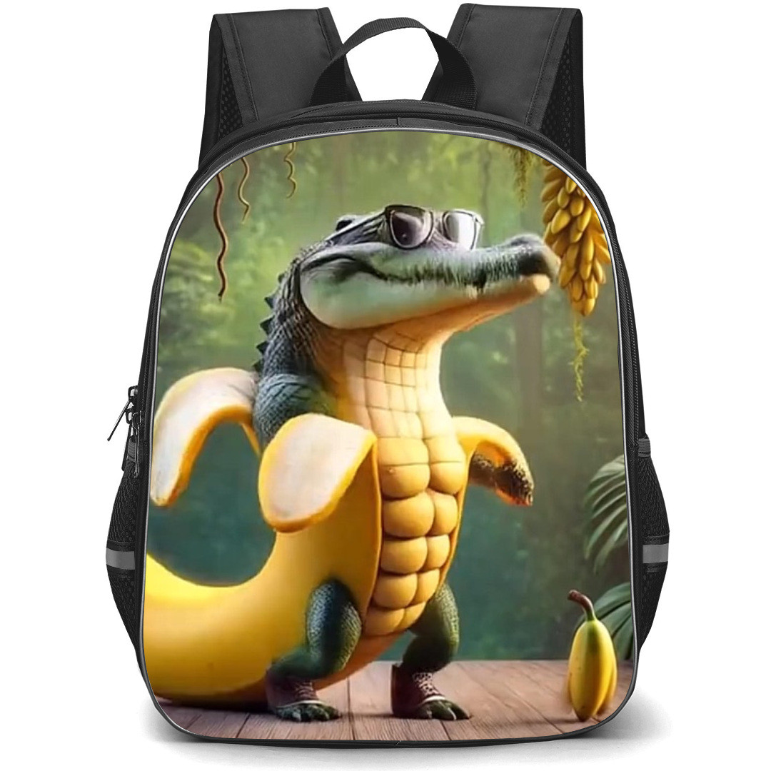 Italian Brainrot Crocodildo Penisini Backpack StudentPack - Crocodildo Penisini Standing On Table 3D Art Poster